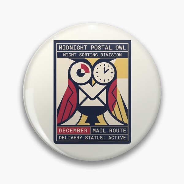 Item preview, Midnight Postal Owl Night Sorting Division Mail Graphic designed and sold by SplashTastic.