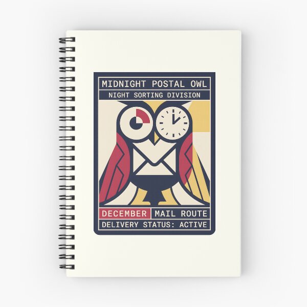 Item preview, Midnight Postal Owl Night Sorting Division Mail Graphic designed and sold by SplashTastic.