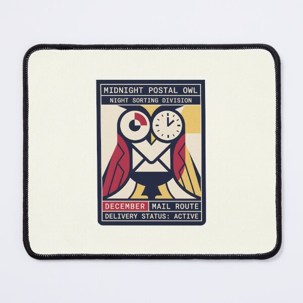 Item preview, Midnight Postal Owl Night Sorting Division Mail Graphic designed and sold by SplashTastic.