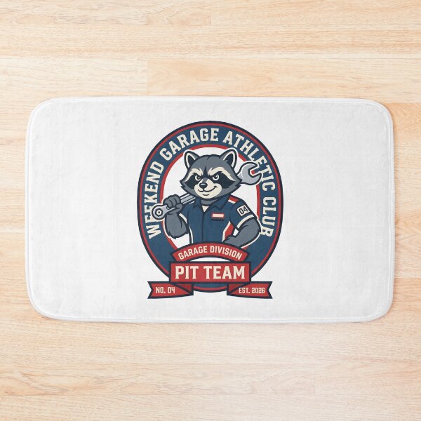 Item preview, Weekend Garage Athletic Club Raccoon Mechanic Pit Team designed and sold by SplashTastic.