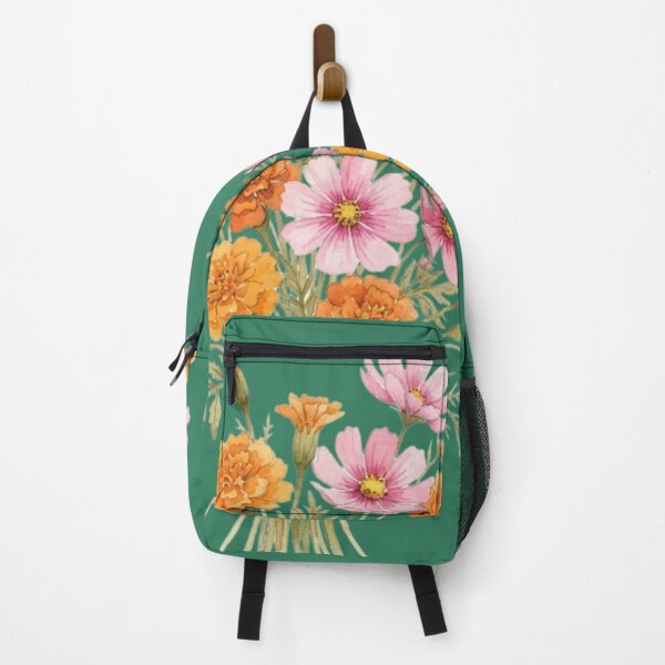 Item preview, Vintage Botanical Cosmos and Marigold Floral Bouquet designed and sold by bvdesignart.
