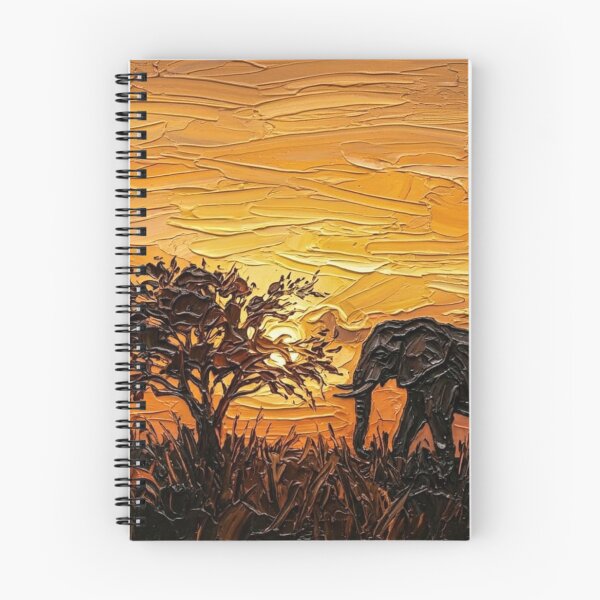 Item preview, Elephant at Sunset – Expressive Impasto Wildlife Painting designed and sold by The Digital Compass.