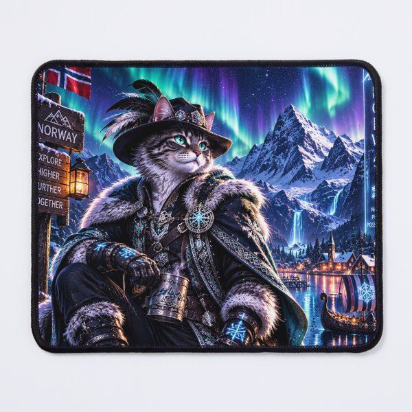 Item preview, Neon Norway Cat – Fjord Guardian designed and sold by Neon Riot Studio.