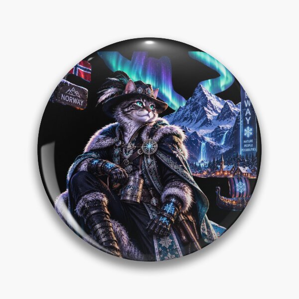 Item preview, Neon Norway Cat – Fjord Guardian designed and sold by Neon Riot Studio.