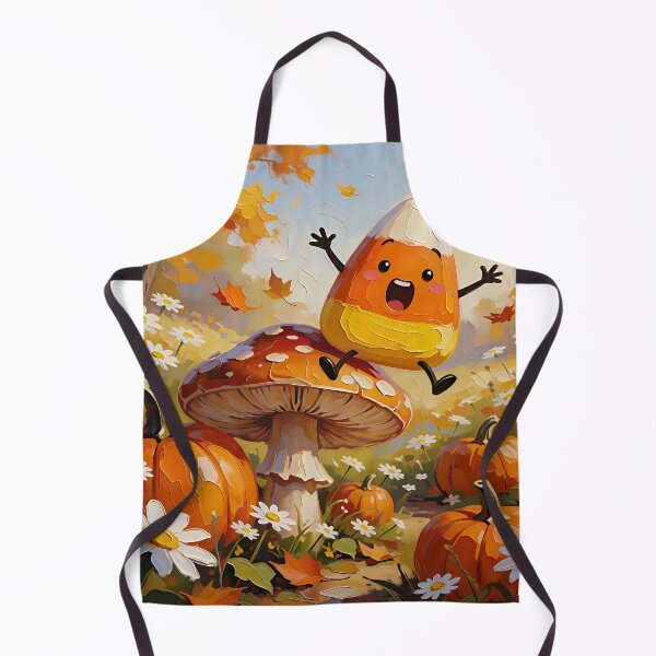 Item preview, Cute Kawaii Candy Corn Jumping on a Mushroom – Autumn Fall Fantasy designed and sold by cr6zym1nd.