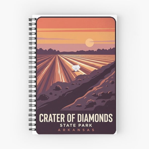 Item preview, Crater of Diamonds Arkansas Sticker - Sunset Diamond Field Retro Travel Poster Decal designed and sold by DetourDgn.