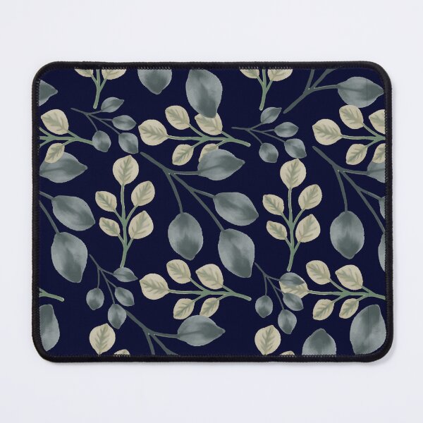Item preview, Botanical Foliage Midnight Navy Blue Seamless Pattern Art designed and sold by ​Jyoti Digital Artist.