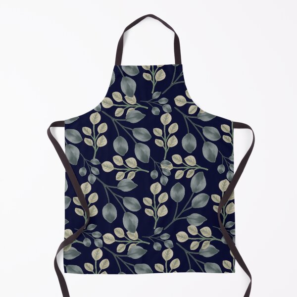 Item preview, Botanical Foliage Midnight Navy Blue Seamless Pattern Art designed and sold by ​Jyoti Digital Artist.