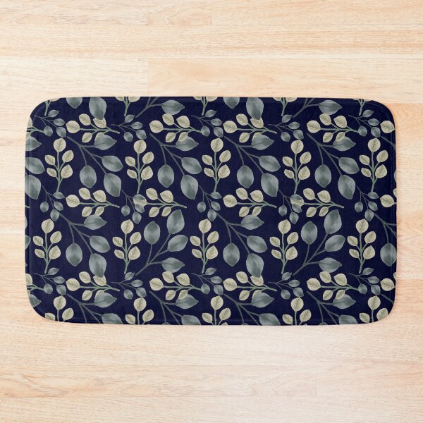Item preview, Botanical Foliage Midnight Navy Blue Seamless Pattern Art designed and sold by ​Jyoti Digital Artist.