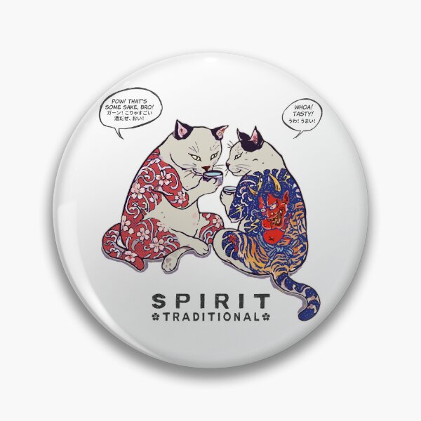 Item preview, Tattooed Cats Drinking Sake Japanese Pop Art designed and sold by リクイペル.