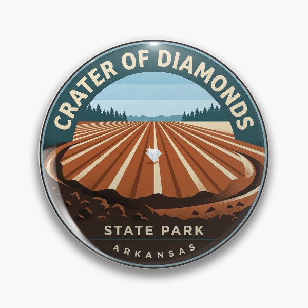 Item preview, Crater of Diamonds State Park Round Sticker - Arkansas Diamond Field Circle Badge designed and sold by DetourDgn.