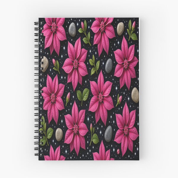 Item preview, Celestial Pink Floral Butterfly - Dark Botanical Night Garden Pattern designed and sold by Breezes-of-Ida.