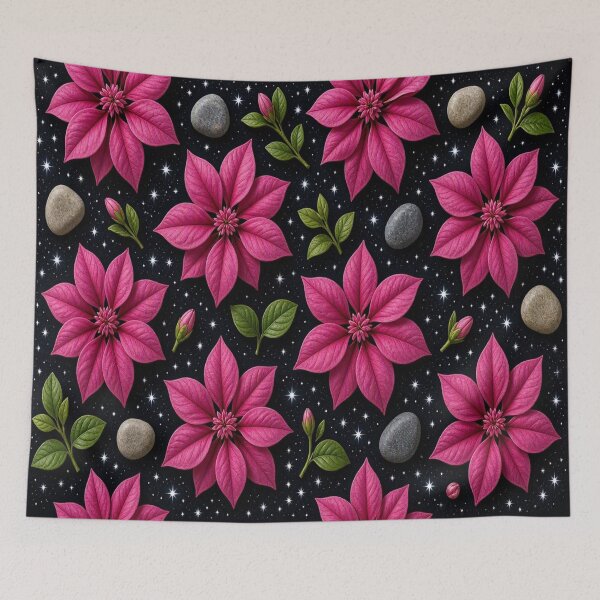 Item preview, Celestial Pink Floral Butterfly - Dark Botanical Night Garden Pattern designed and sold by Breezes-of-Ida.