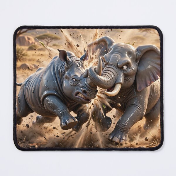 Item preview, Rhino vs Elephant designed and sold by AwesomeDigiShop.