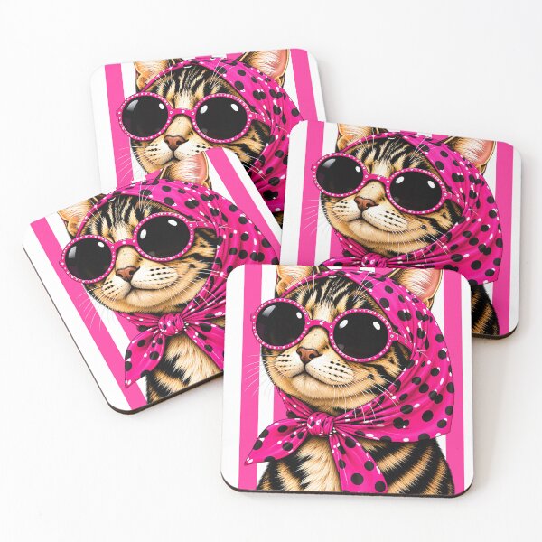 Item preview, Tabby Cat with Pink Polka Dot Scarf designed and sold by NF Designs Studio DTF.