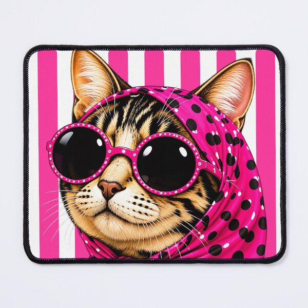 Item preview, Tabby Cat with Pink Polka Dot Scarf designed and sold by NF Designs Studio DTF.