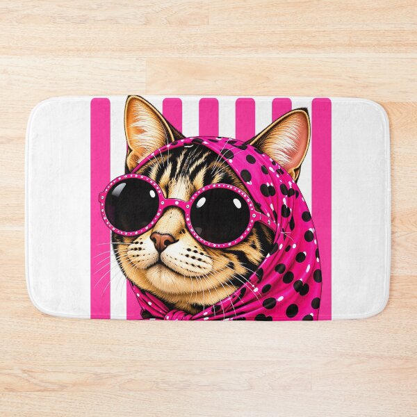 Item preview, Tabby Cat with Pink Polka Dot Scarf designed and sold by NF Designs Studio DTF.