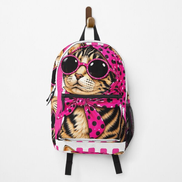 Item preview, Tabby Cat with Pink Polka Dot Scarf designed and sold by NF Designs Studio DTF.