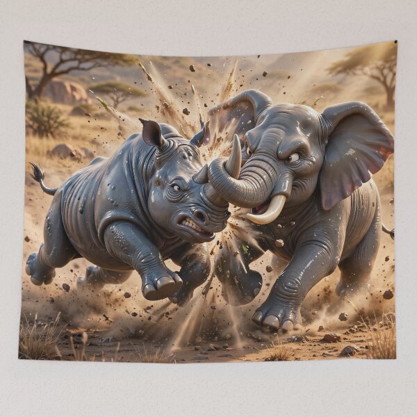 Item preview, Rhino vs Elephant  designed and sold by AwesomeDigiShop.