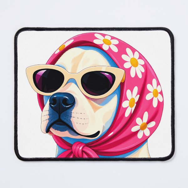 Item preview, Labrador with Pink Daisy Scarf designed and sold by NF Designs Studio DTF.