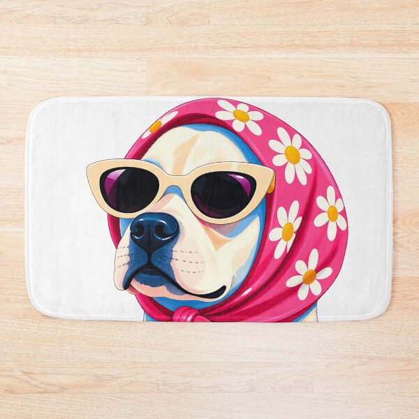 Item preview, Labrador with Pink Daisy Scarf designed and sold by NF Designs Studio DTF.