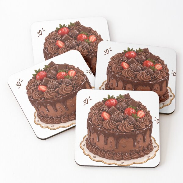 Item preview, Chocolate Strawberry Cake Sticker designed and sold by Kiralemon.