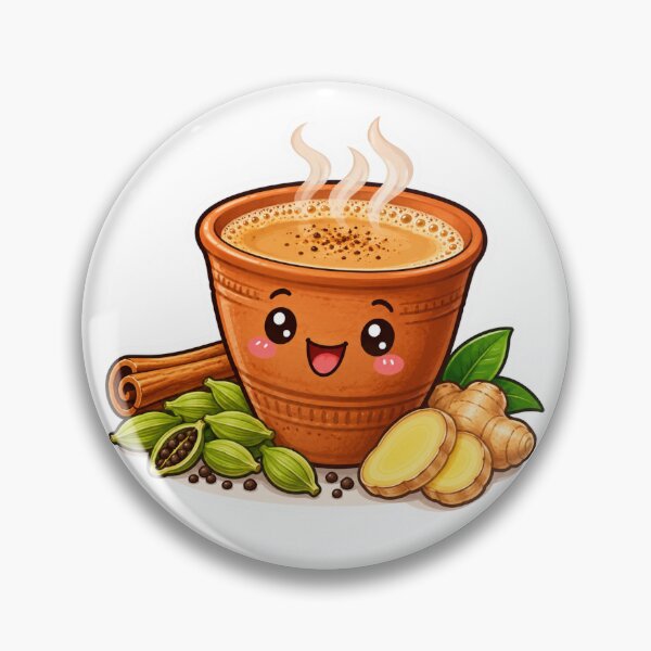 Item preview, Kawaii Masala Chai Sticker, Cute Kulhad Tea Die-Cut Vinyl Decal designed and sold by PriyankaSonara.