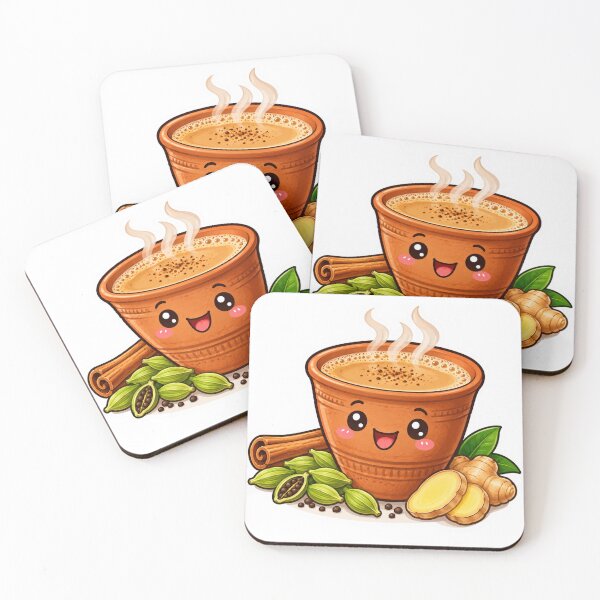 Item preview, Kawaii Masala Chai Sticker, Cute Kulhad Tea Die-Cut Vinyl Decal designed and sold by PriyankaSonara.