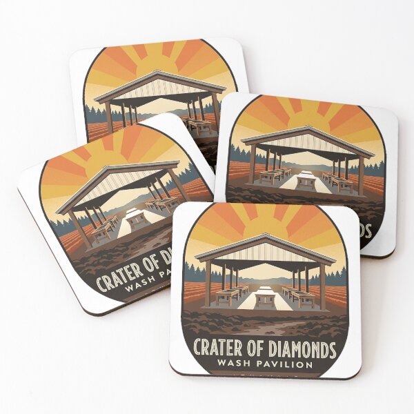 Item preview, Crater of Diamonds Wash Pavilion Sticker - Arkansas State Park Art Deco Emblem designed and sold by DetourDgn.
