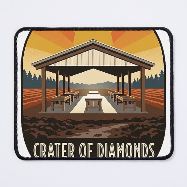 Item preview, Crater of Diamonds Wash Pavilion Sticker - Arkansas State Park Art Deco Emblem designed and sold by DetourDgn.