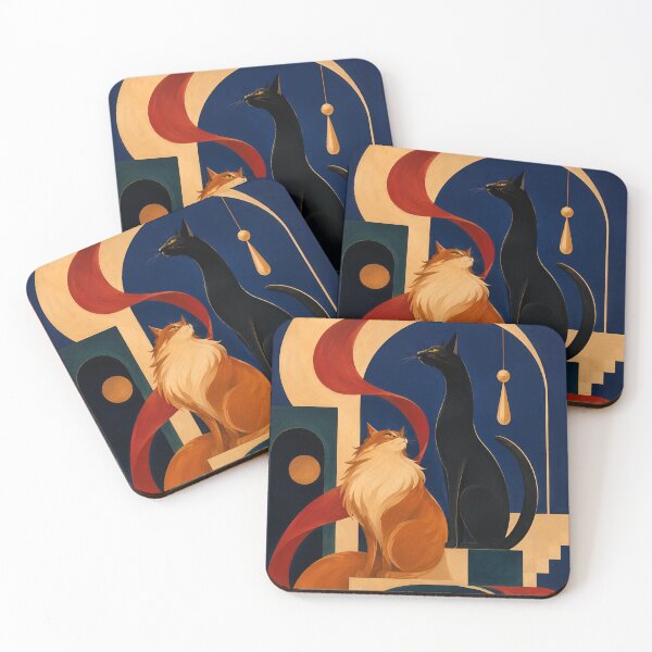 Item preview, Royal Company — Art Deco Cat Duo designed and sold by Mooncalf Market.