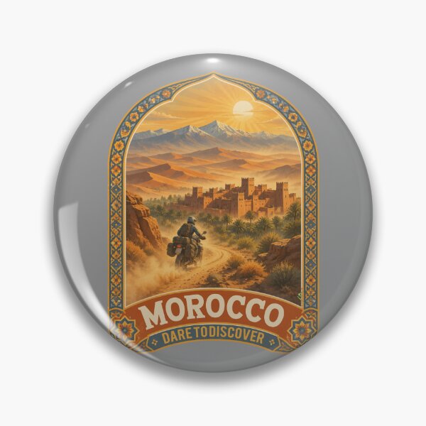 Item preview, MOROCCO Maroc Moroccan Motorcycle Sticker TShirt 03 designed and sold by OuterShellUK.