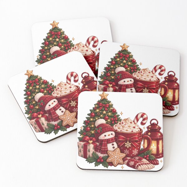 Item preview, Cozy Christmas Wonderland – Cute Snowman, Hot Cocoa & Christmas Tree designed and sold by Kiralemon.