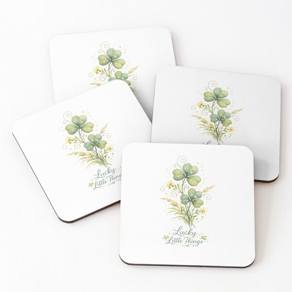 Item preview, Lucky Little Things Four Leaf Clover Botanical Cottagecore Good Luck Art designed and sold by inkoutninja.
