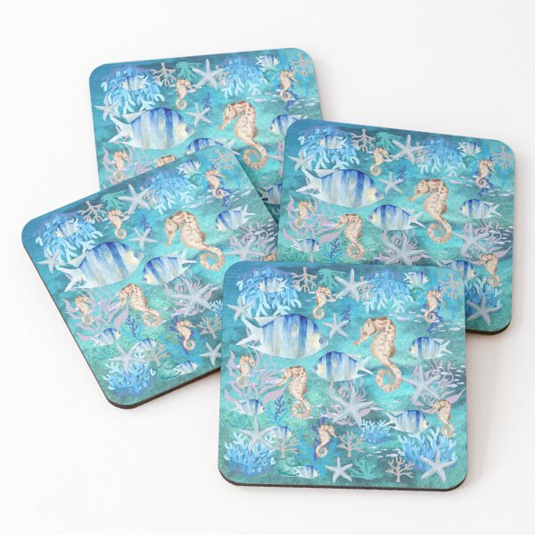 Item preview, Seahorses Fish And Seashells designed and sold by SeaStarAlex.