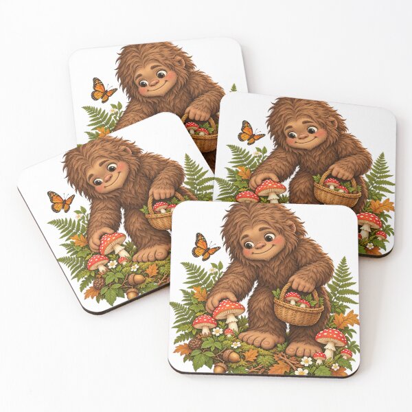 Item preview, Cute Baby Bigfoot Mushroom Foraging Forest Adventure designed and sold by ZayCreates.