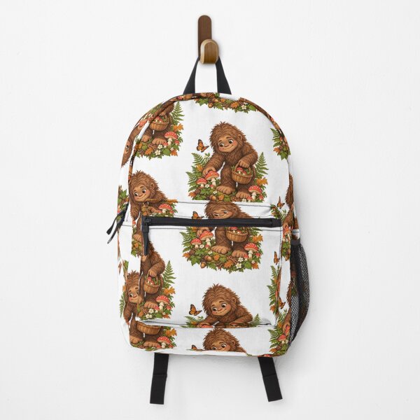 Item preview, Cute Baby Bigfoot Mushroom Foraging Forest Adventure designed and sold by ZayCreates.