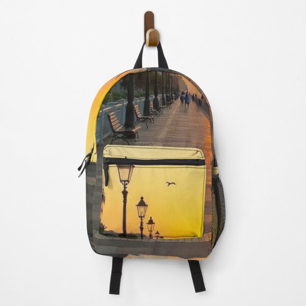 Item preview, Golden Sunset Ocean Promenade Boardwalk Scenic View designed and sold by Palette & Hue.