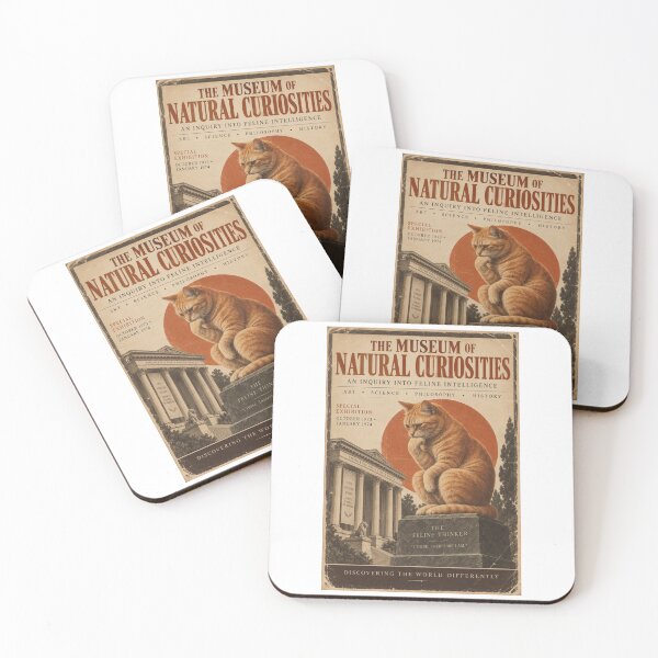Item preview, The Feline Thinker Vintage Museum Poster | Orange Cat Philosopher Art Print | 1970s Retro Educational Illustration designed and sold by UrbanStatic.