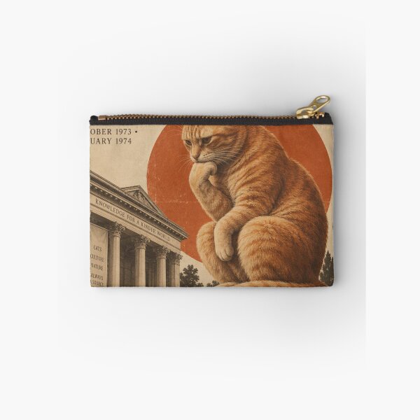 Item preview, The Feline Thinker Vintage Museum Poster | Orange Cat Philosopher Art Print | 1970s Retro Educational Illustration designed and sold by UrbanStatic.