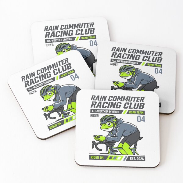 Item preview, Rain Commuter Racing Club Frog Cyclist Bicycle Graphic designed and sold by SplashTastic.