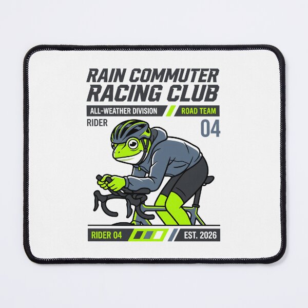 Item preview, Rain Commuter Racing Club Frog Cyclist Bicycle Graphic designed and sold by SplashTastic.