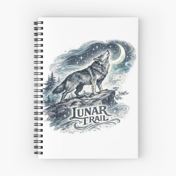 Item preview, Lunar Trail Howling Wolf Moon Celestial Wilderness Vintage Nature Art designed and sold by inkoutninja.