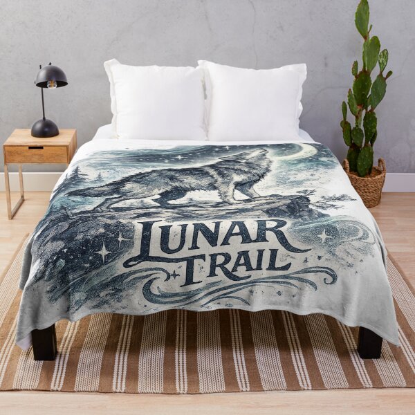 Item preview, Lunar Trail Howling Wolf Moon Celestial Wilderness Vintage Nature Art designed and sold by inkoutninja.