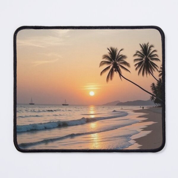 Item preview, Tropical Sunset Palm Beach Horizon Ocean Waves designed and sold by Palette & Hue.