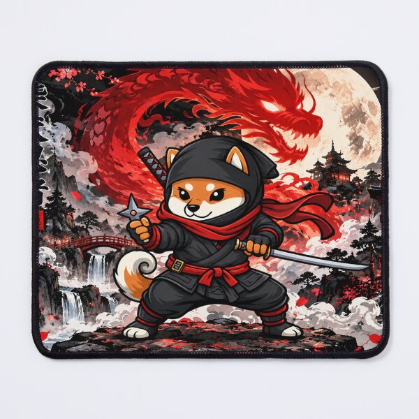 Item preview, Shiba Inu Ninja Dragon Japanese Martial Arts designed and sold by Fei Long Design Hub.