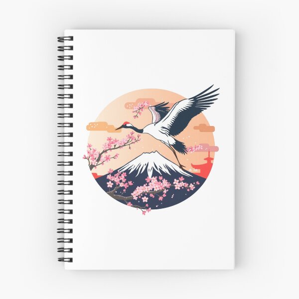 Item preview, Crane Over Fuji – Japanese Ukiyo-e T-Shirt Design designed and sold by Cavalier-org.