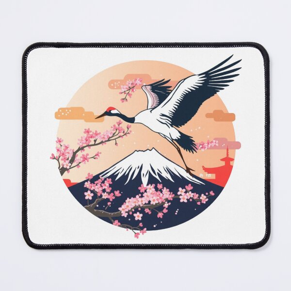 Item preview, Crane Over Fuji – Japanese Ukiyo-e T-Shirt Design designed and sold by Cavalier-org.
