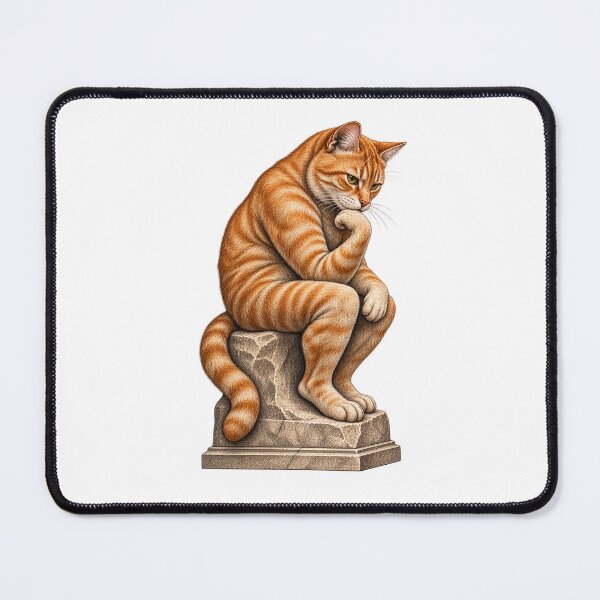 Item preview, Thinking Orange Tabby Cat Art | The Thinker Streetwear Cat Design designed and sold by UrbanStatic.