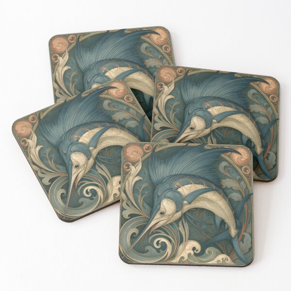 Item preview, Art Nouveau Swordfish Marine Illustration designed and sold by Hoity-Toity.